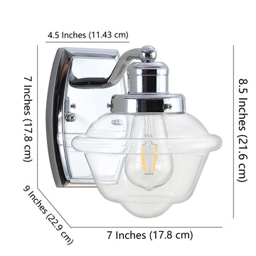 Orleans Iron/Glass schoolhouse LED Vanity Light - JONATHAN Y